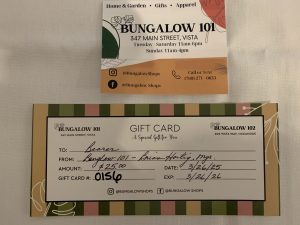 $25 Gift Certificate to Bungalow 101 gift store