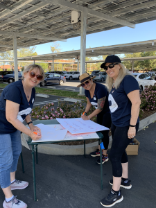 Making signs at the children's tent