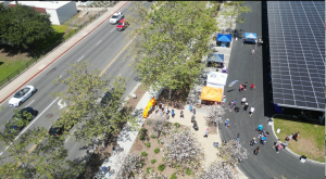 aerial view of the finish line