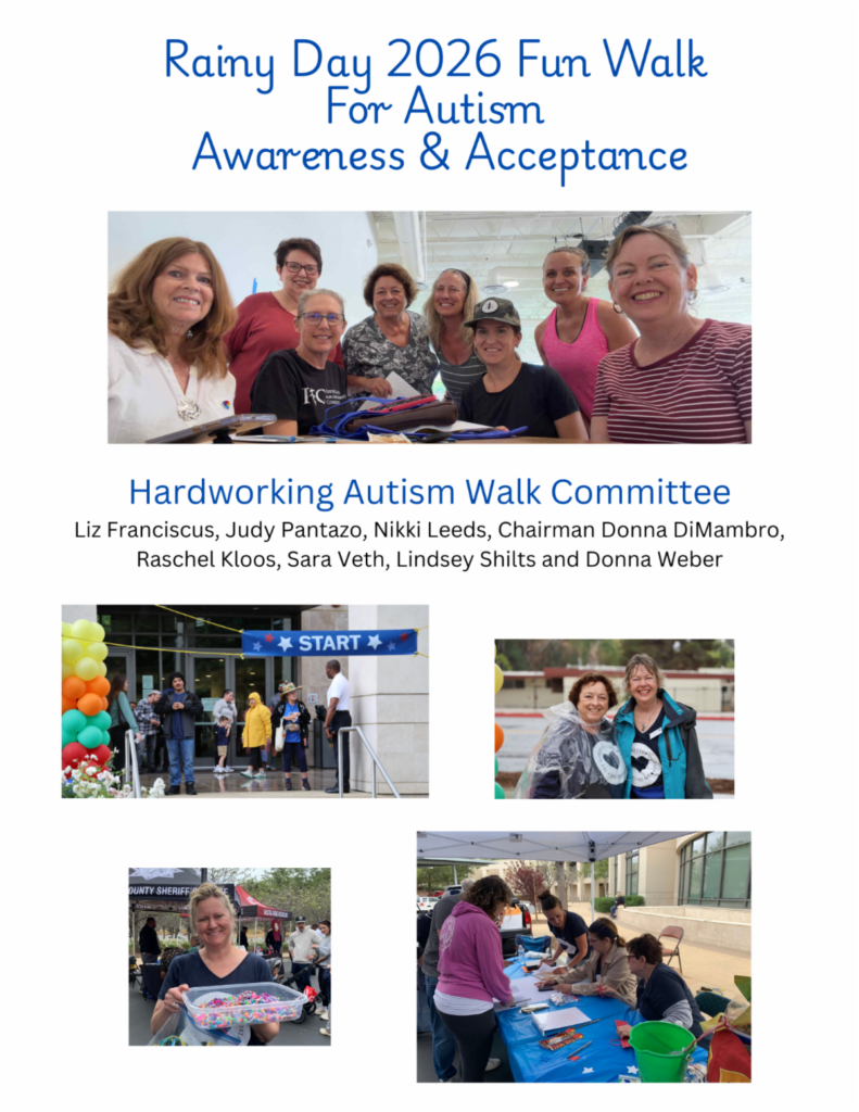 Photo collage from 2026 WCV Vista Autism Walk