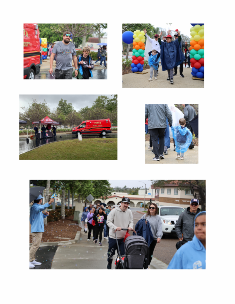 Photo collage from 2026 WCV Vista Autism Walk