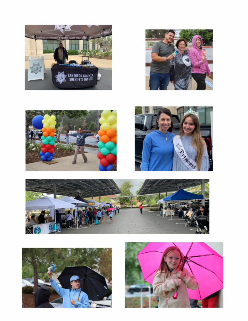 Photo collage from 2026 WCV Vista Autism Walk